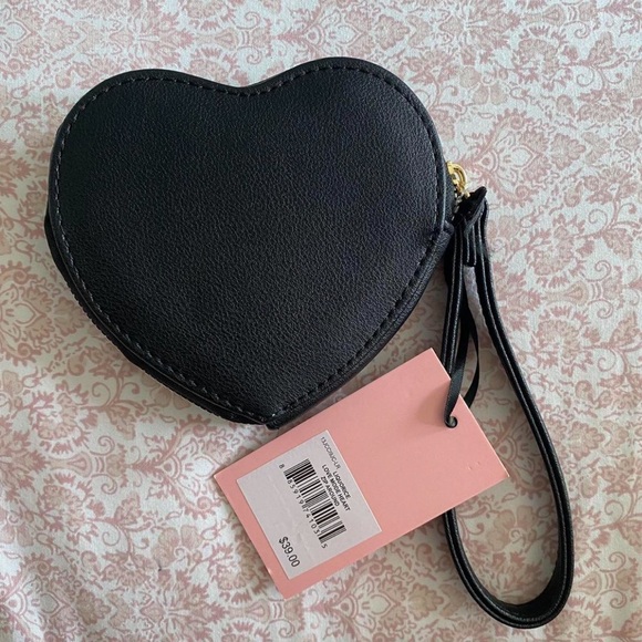 Juicy Couture New Black Love Mode Heart Zip Around Pouch - Picture 3 of 4